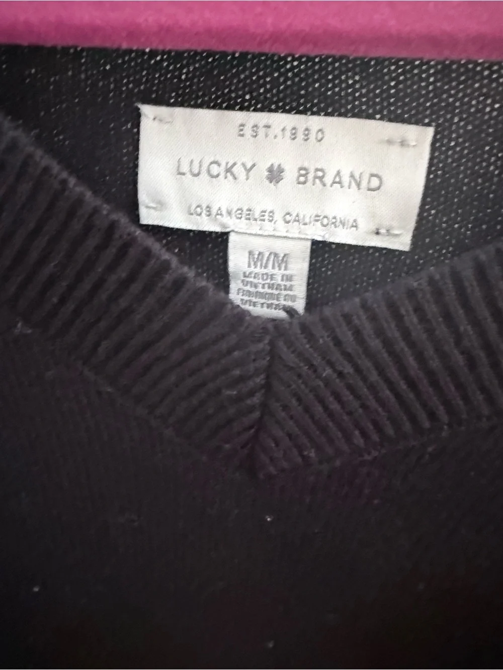 Lucky Brand Black V-Neck Knit Sweater